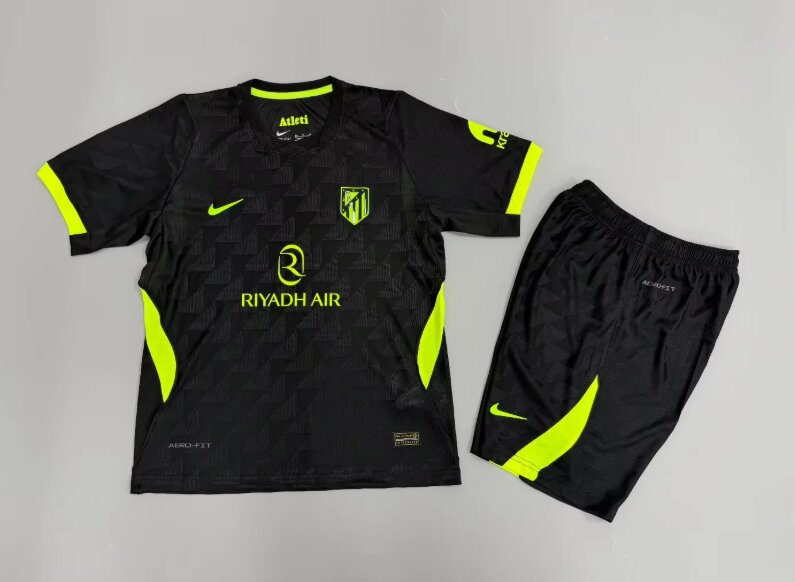 Kids-Atletico Madrid 26/27 Away Black Soccer Jersey(Player)